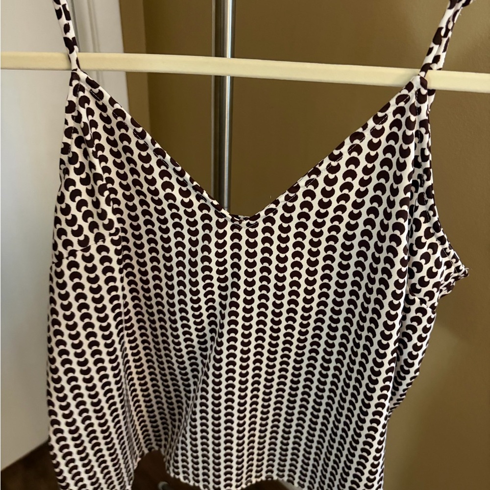 Brown and White Women's Top